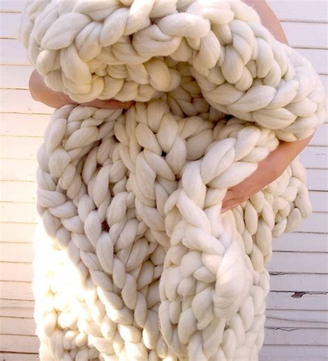 Chunky Knit Blanket 40x 60 Knit Merino Blanket