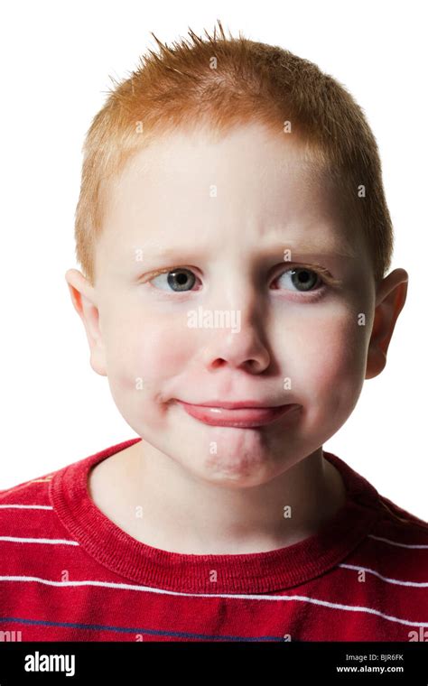 Boy Pulling Funny Face Stock Photo Alamy
