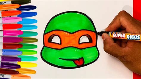 Como Dibujar A Miguel Angel Kawaii De Las Tortugas Ninja Tmnt Facil