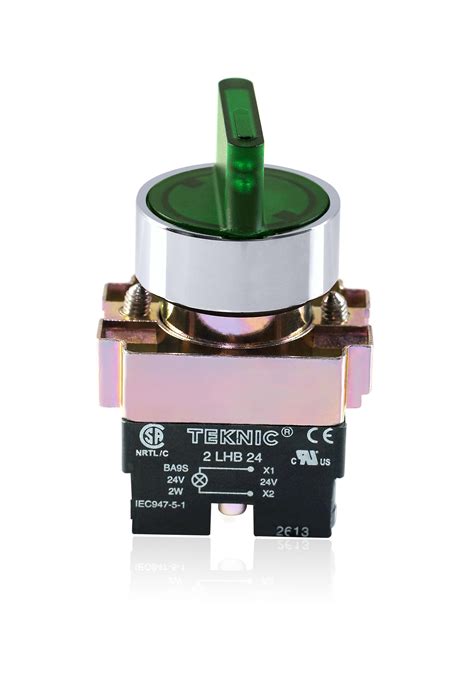 Teknic Green Illuminated Selector Switch 2 Position With Resisor No