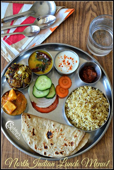 Vegetarian menu, spicy menu, formal menu. North Indian Lunch Menu 1 - Chapati, Dal Tadka, Mutter ...