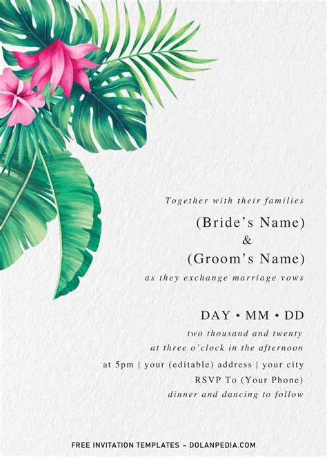 Botanical Wedding Invitation Templates Docx Dolanpedia Invitation Images