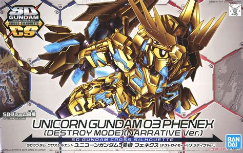 Sd Gundam Cross Silhouette Unicorn Gundam 03 Phenex Destroy Mode