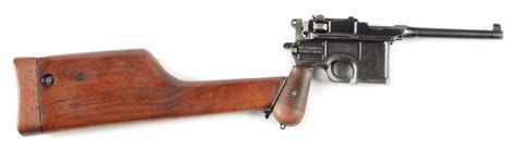 C Mauser Oberndorf C96 Broomhandle Semi Automatic Pistol With