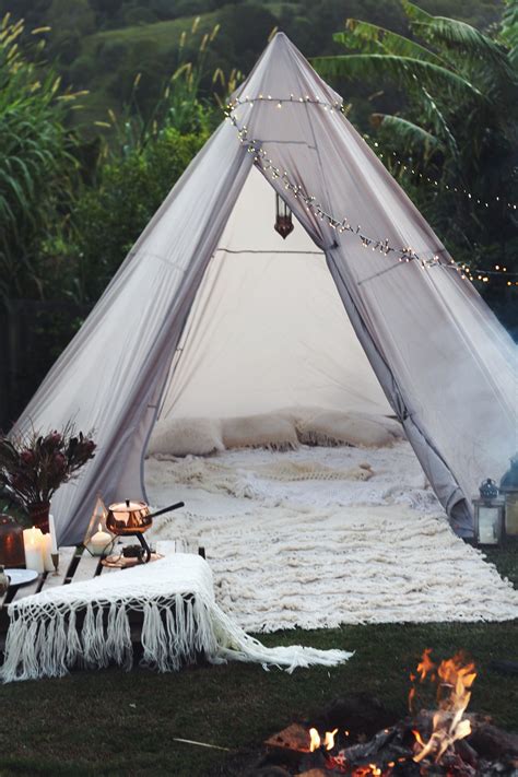We provide bell tent hire & teepees for glamping, indoor sleepovers, backyard sleepovers and can inlcude glamorous picnics. Outdoor Camping Equipment | Diy tent, Boho tent, Backyard tent