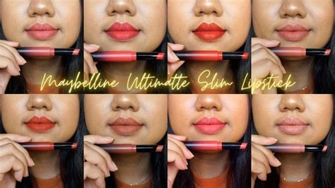 Maybelline Ultimatte Slim Lipstick Lip Swatches On Medium Tan Indian