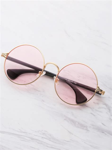 Two Tone Frame Round Sunglasses Sheinsheinside