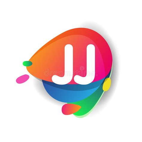Letter Jj Logo With Colorful Splash Background Letter Combination Logo