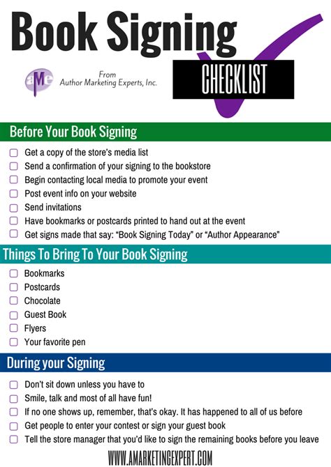 Your Book Signing Checklist Author Marketing Experts Inc