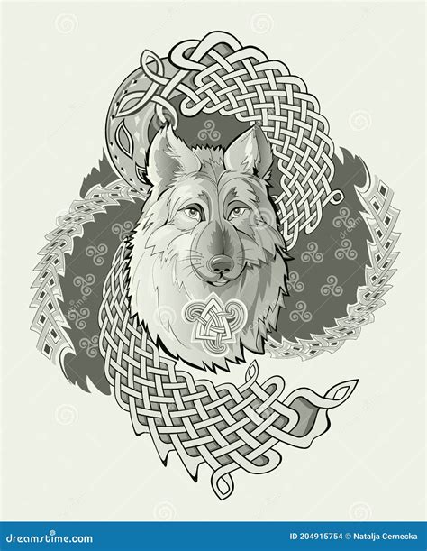 Spiritual Symbol Of Legendary Wolf From Ancient Mythology Abstract