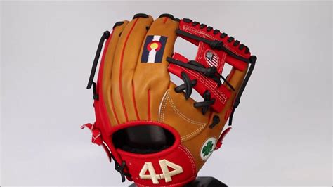 44 Pro Custom Baseball Gloves Signature Series Tan Red Black I Web