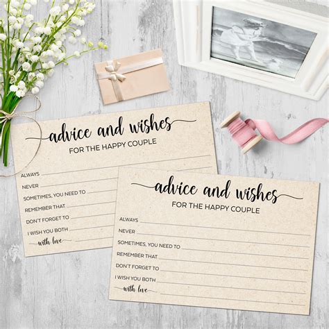 Wedding Advice Cards 50 Cards 4x6 Wishes For Happy Couple Marriage Advice Bride And Groom