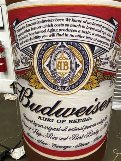 Vintage Budweiser Beer Inflatable Bottle Rare Ft Tall Ebay