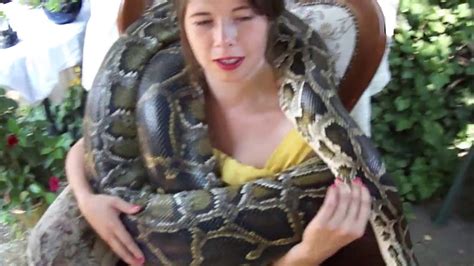 Girl Is Wrapped With Big Snake Youtube