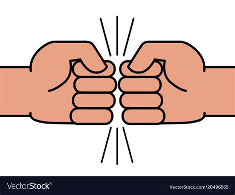 Two Fists Bumping Together Royalty Free Vector Image