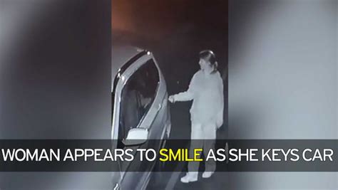Cctv Shows Woman Keying Neighbour S Bmw While Walking A Pug Before She Smiles And Lights