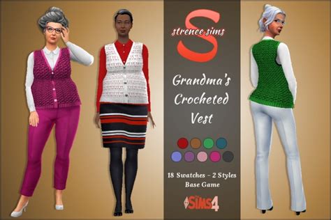 Grandmas Crocheted Vest At Strenee Sims Sims 4 Updates