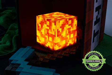 Minecraft Lava Block 6 Inch Led Mood Light Cube Free Shipping Toynk