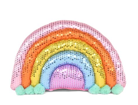 Your Zone Kids Rainbow Sequin 3d Decorative Throw Pillow