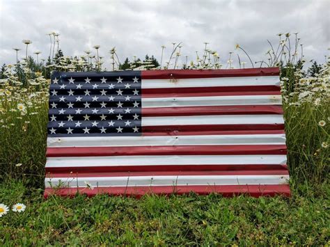 Rustic Metal Flag 27 X 48 Salvaged Barn Metal Etsy