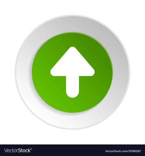 Green Round Button With Up Arrow Symbol Royalty Free Vector