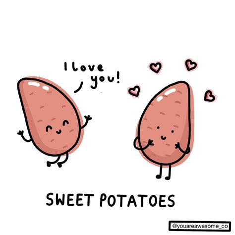 Sweet Potatoes Pun Positivity Doodles Potato Puns Puns