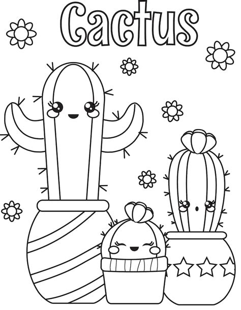 Free And Cute Cactus Coloring Page For Kids Unicorn Coloring Pages