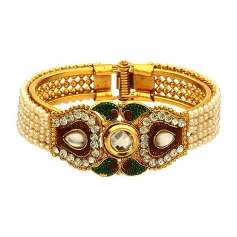 Party Wear American Diamond Gold Plated Bangle For Women And Girls Packaging Type Box At Rs