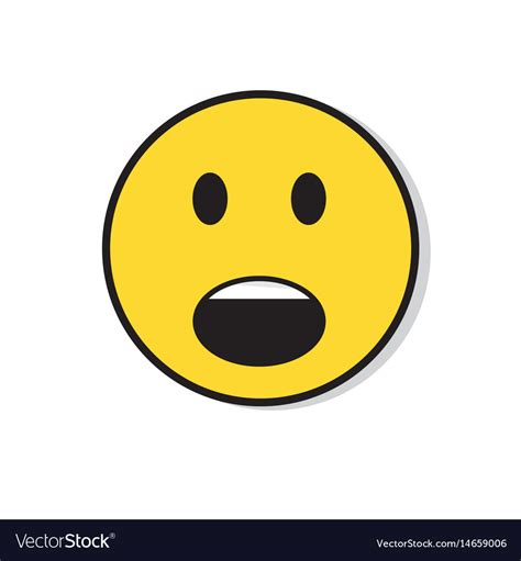 Yellow Sad Face Shocked Negative People Emotion Vector Image