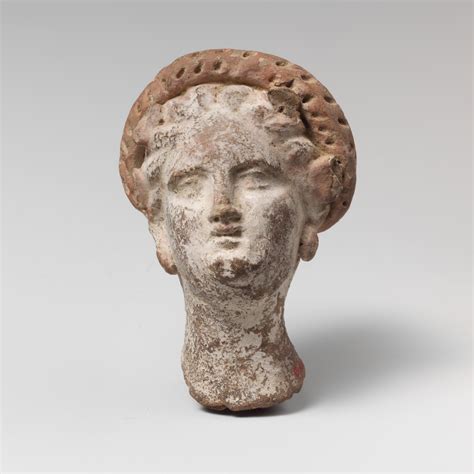 Terracotta Head Of A Woman Egyptian Hellenistic The