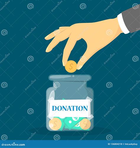 Money Donation Concept Hand Donate Coin For Poor People Stock