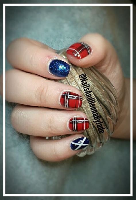 Henna tattoo designs bring about multiple thoughts. Scottish themed nails with red tartan | Nails, Hard gel, Henna