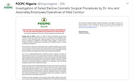 Fg Shuts Down Lagos Plastic Surgery Facility After Botched Surgery