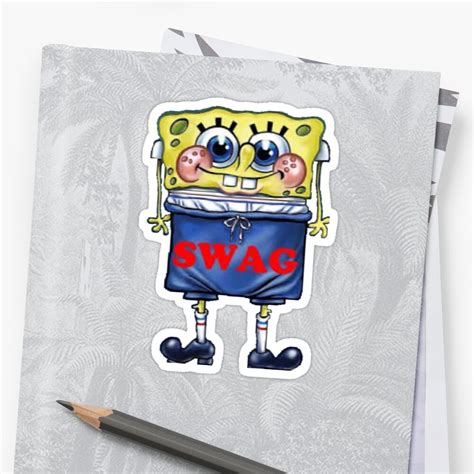 Spongebob Swag Sticker By Kaylaellis10 Redbubble