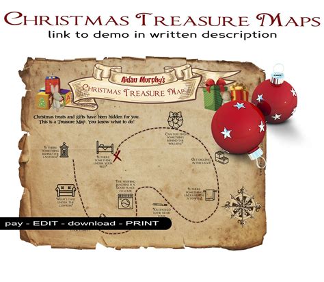 Christmas Treasure Hunt Map - Customisable - Indoor and Outdoor – Open
