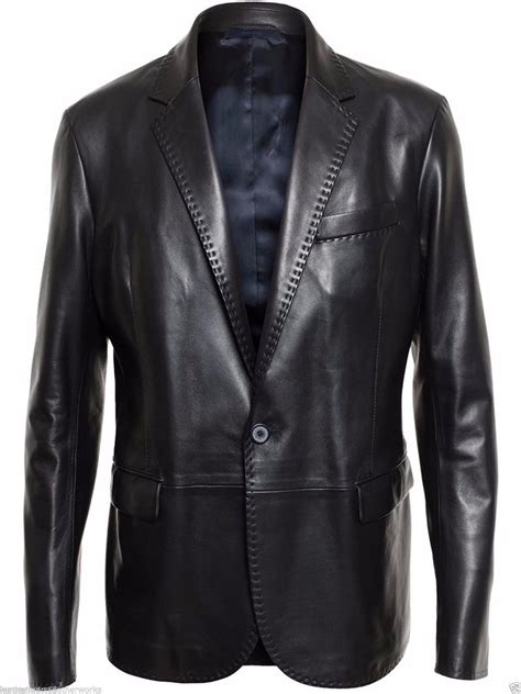 Men Coats And Jackets Men S Genuine Soft Lambskin Slim Fit Black