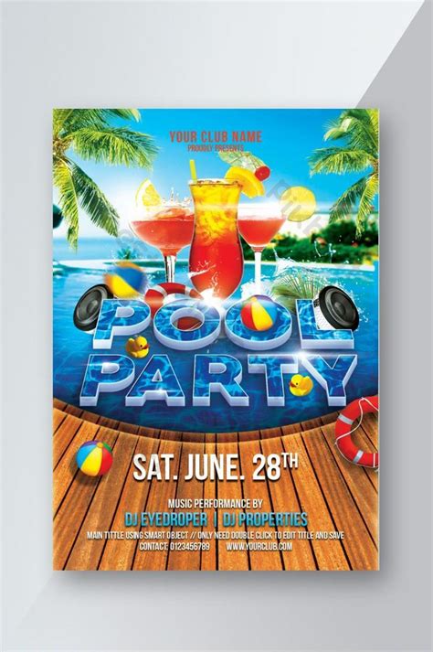 Pool Party Flyer PSD Template PSD Free Download Pikbest
