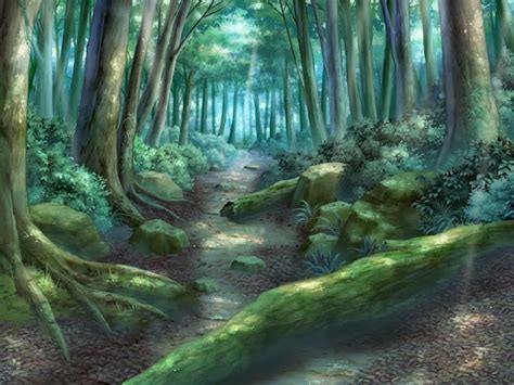 Anime Landscape Green Forest Path Anime Background