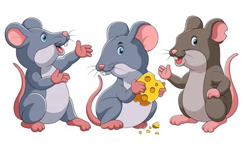Set Of Nine Hand Drawn Mice Collection Vector Free Download