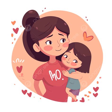 i love you mom vector sticker clipart mother and daughter hugging cartoon for om sticker