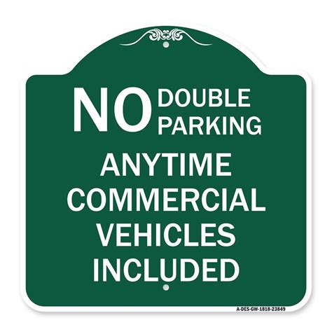 Signmission Designer Series Sign No Double Parking Anytime Commercial
