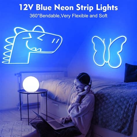Mua Icreating Led Neon Rope Lights Blue 328ft Neon Squiggly Led Light