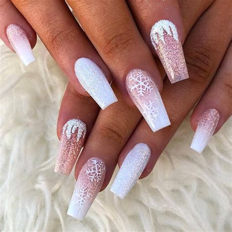 Simple Acrylic Coffin Nails Designs Ideas For Winter Nails Acrylic Chistmas Nails