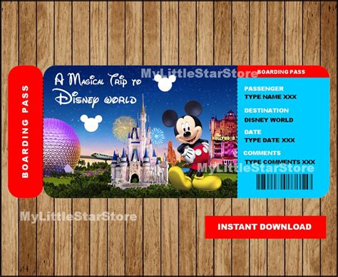 Disney Trip Surprise Printable Ticket Disney World Surprise Etsy