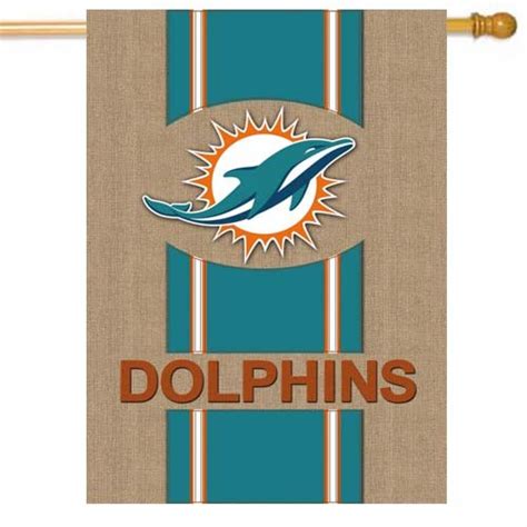 Miami Dolphins Burlap House Flag Nfl Flags Sports Flags Themes