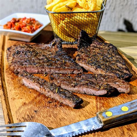 T Bone Steak With Chips Salad Red Skillet