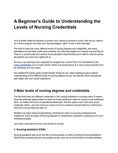 Solution Understanding The Levels Of Nursing Credentials Studypool