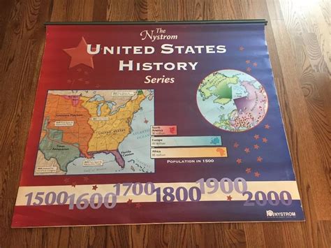 Vintage The Nystrom Wall Map United States History School Flip Map Set