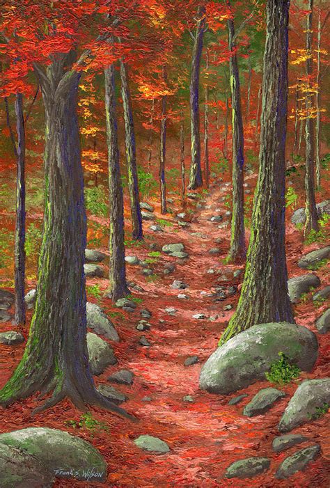 Path In The Autumn Forest Painting By Frank Wilson Fine Art America