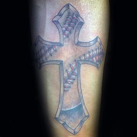 20 Baseball Cross Tattoo Designs For Men Religious Ink Ideas